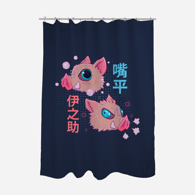 Boar Boy-none polyester shower curtain-Studio Susto