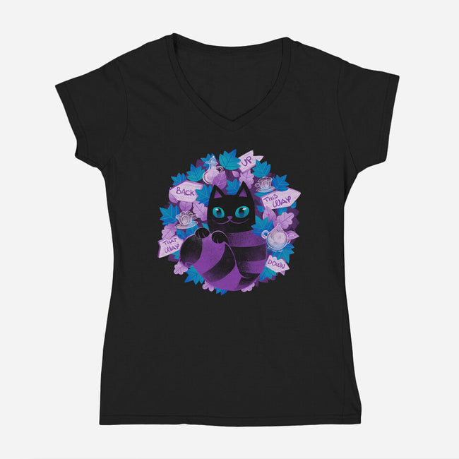 Tea Party-womens v-neck tee-ricolaa