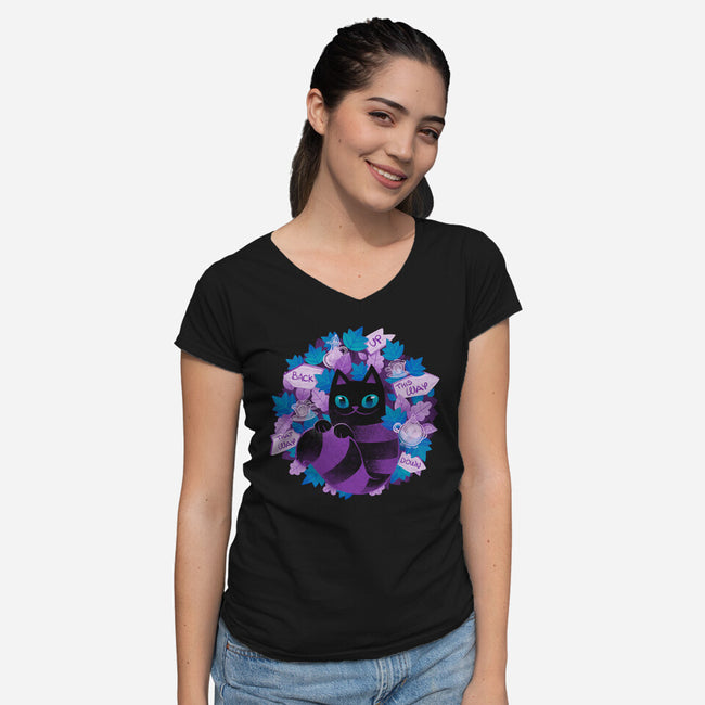 Tea Party-womens v-neck tee-ricolaa