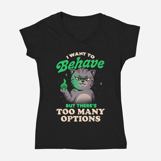 Too Many Options-womens v-neck tee-eduely