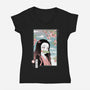 Traditional Nezuko-womens v-neck tee-IKILO