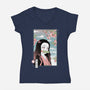 Traditional Nezuko-womens v-neck tee-IKILO