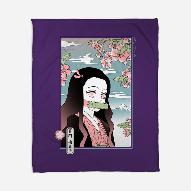 Traditional Nezuko-none fleece blanket-IKILO