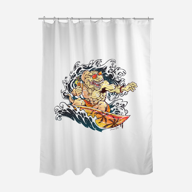 Jurassic Bay-none polyester shower curtain-Fearcheck
