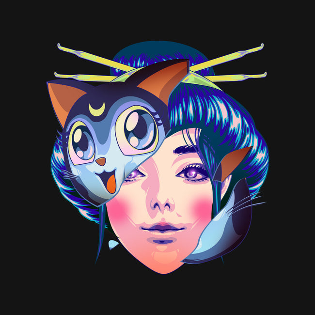 Geisha Luna Cat Mask-youth basic tee-heydale