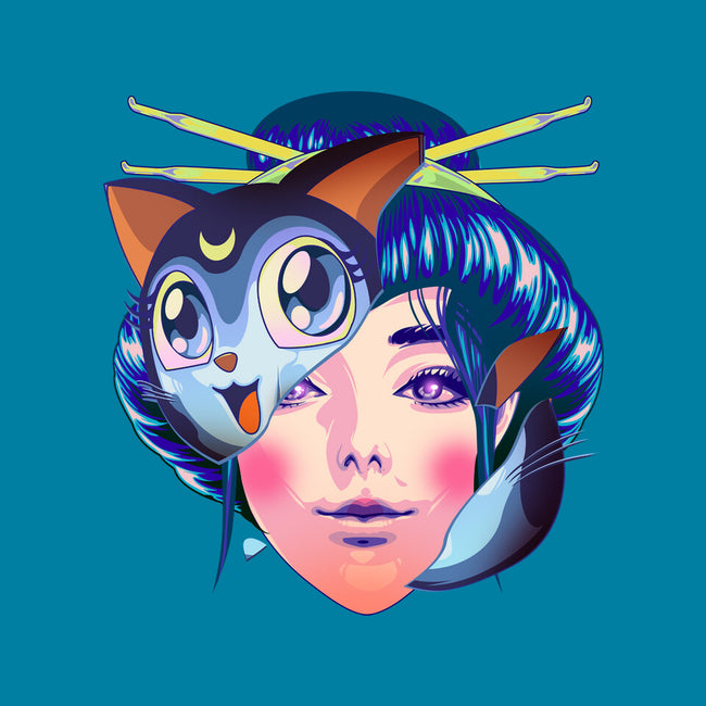 Geisha Luna Cat Mask-iphone snap phone case-heydale