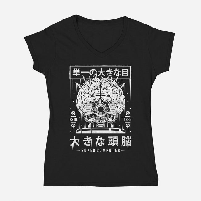 The Brain-womens v-neck tee-Alundrart