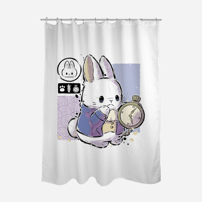 Cute Rabbit-none polyester shower curtain-xMorfina
