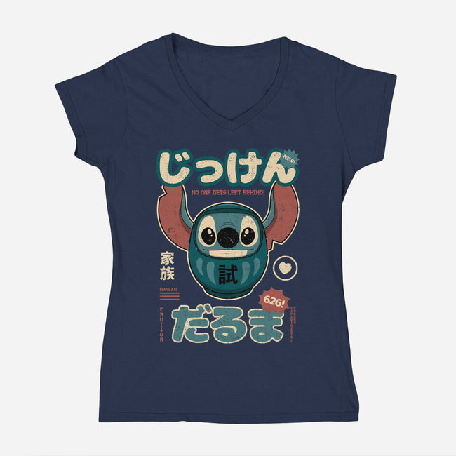 Daruma Experiment-womens v-neck tee-retrodivision