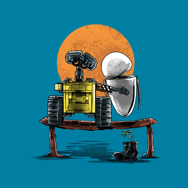 Robots Gazing At The Moon-none fleece blanket-zascanauta