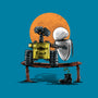 Robots Gazing At The Moon-womens fitted tee-zascanauta