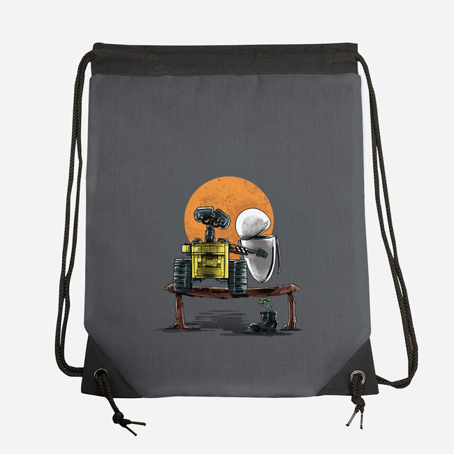 Robots Gazing At The Moon-none drawstring bag-zascanauta