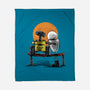 Robots Gazing At The Moon-none fleece blanket-zascanauta