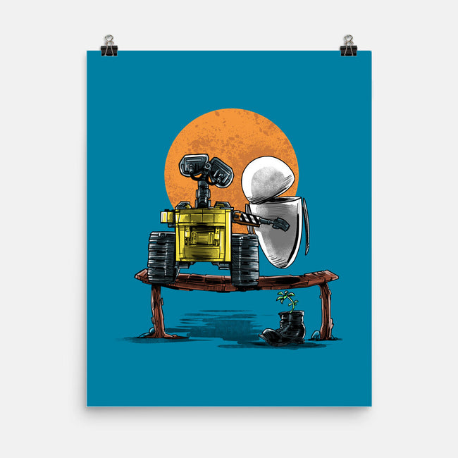 Robots Gazing At The Moon-none matte poster-zascanauta