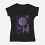 Pixel Death Star-womens v-neck tee-danielmorris1993