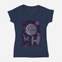 Pixel Death Star-womens v-neck tee-danielmorris1993