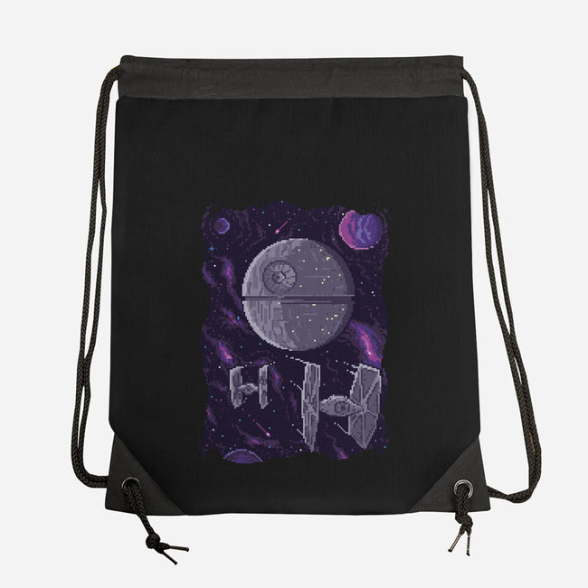 Pixel Death Star-none drawstring bag-danielmorris1993