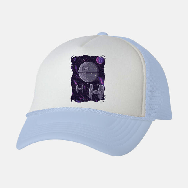 Pixel Death Star-unisex trucker hat-danielmorris1993