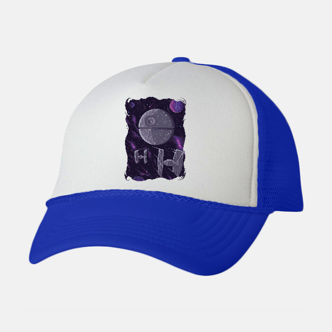 Pixel Death Star-unisex trucker hat-danielmorris1993