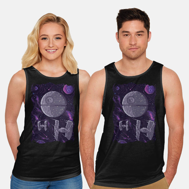 Pixel Death Star-unisex basic tank-danielmorris1993