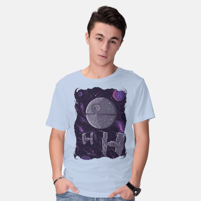 Pixel Death Star-mens basic tee-danielmorris1993