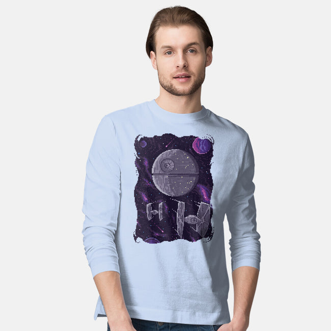 Pixel Death Star-mens long sleeved tee-danielmorris1993