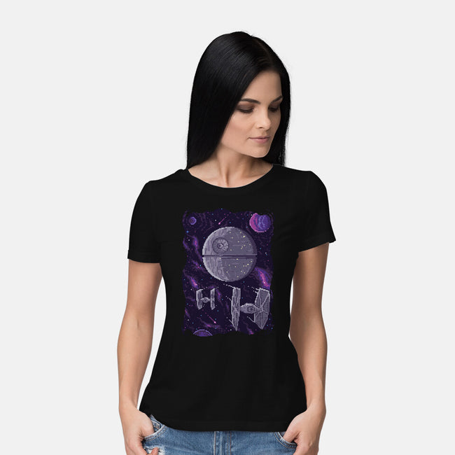 Pixel Death Star-womens basic tee-danielmorris1993