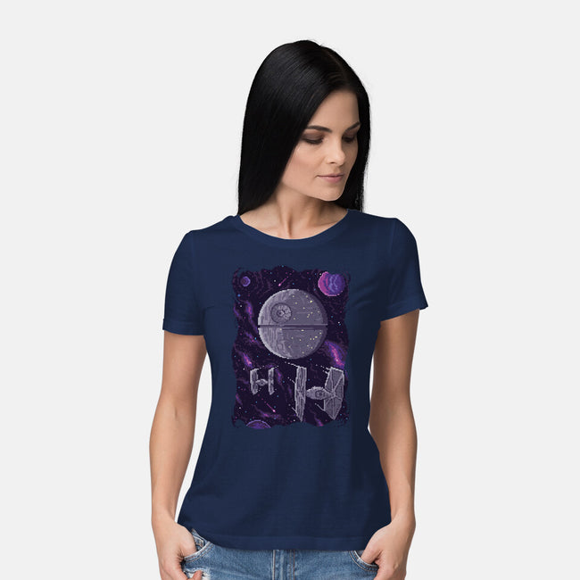 Pixel Death Star-womens basic tee-danielmorris1993