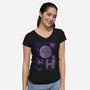 Pixel Death Star-womens v-neck tee-danielmorris1993