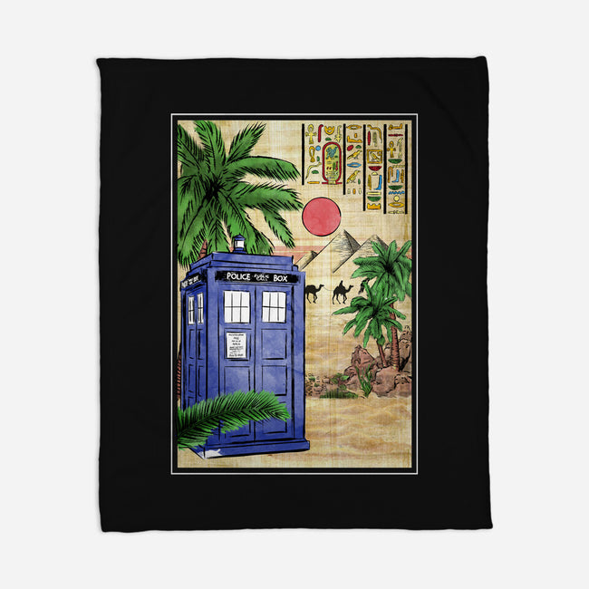 Tardis In Egypt-none fleece blanket-DrMonekers