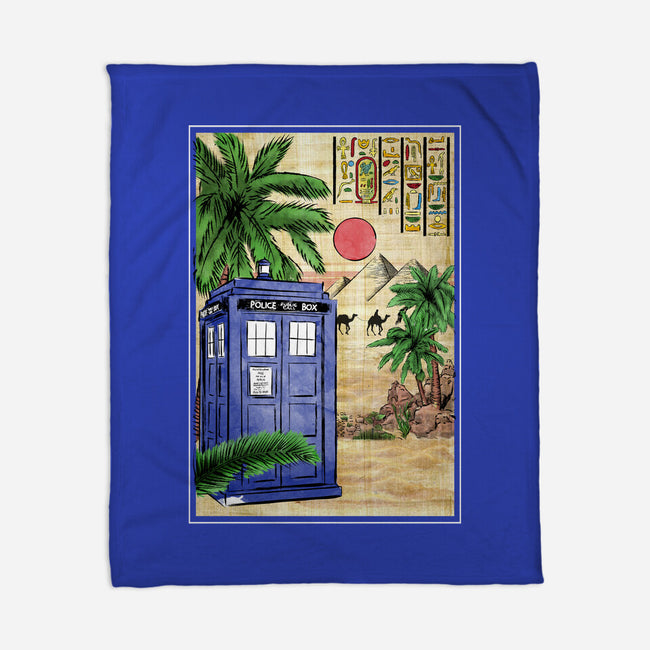 Tardis In Egypt-none fleece blanket-DrMonekers