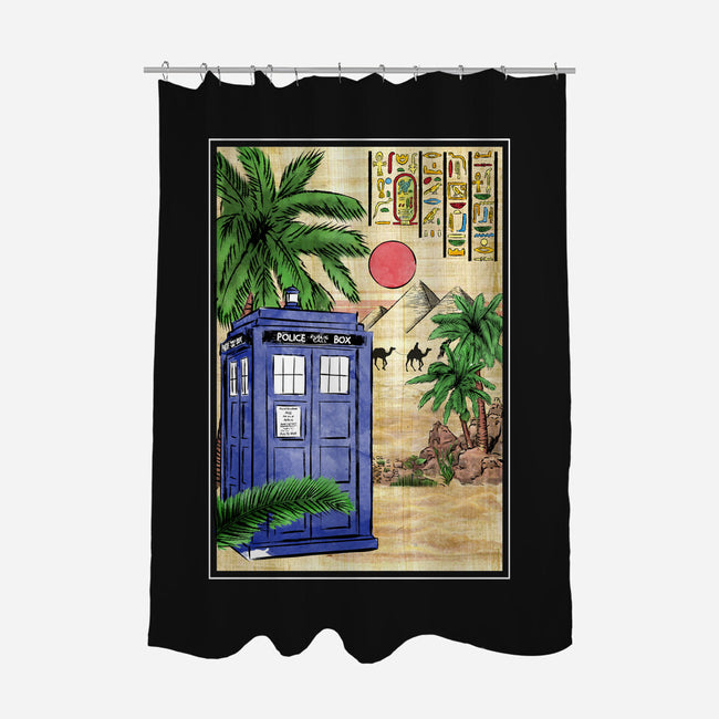 Tardis In Egypt-none polyester shower curtain-DrMonekers