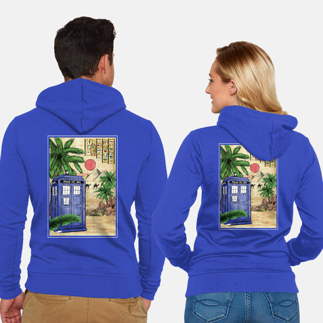 Tardis In Egypt-unisex zip-up sweatshirt-DrMonekers