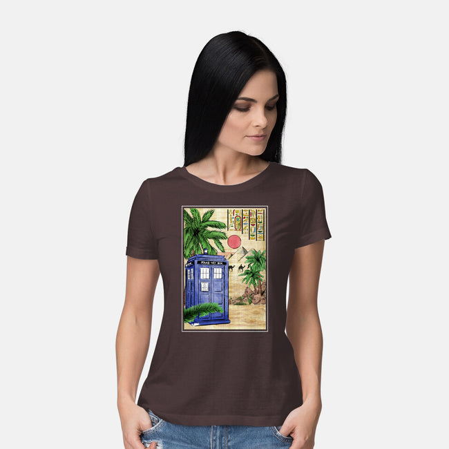 Tardis In Egypt-womens basic tee-DrMonekers