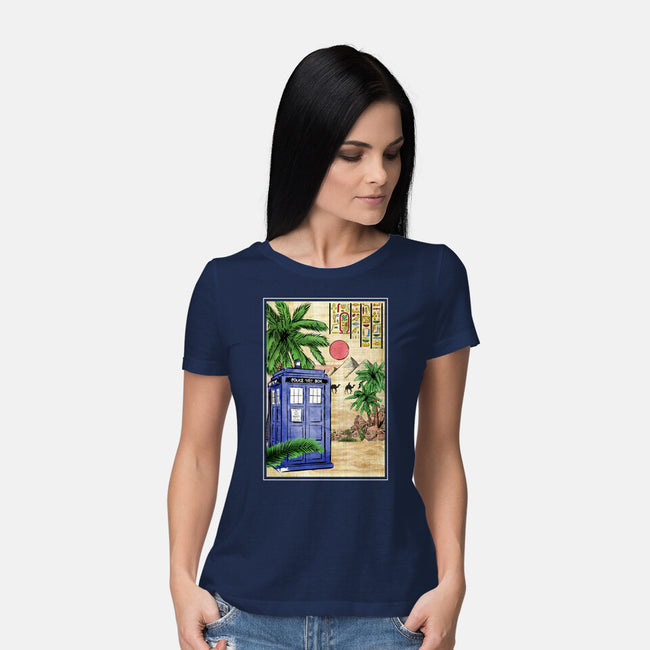 Tardis In Egypt-womens basic tee-DrMonekers