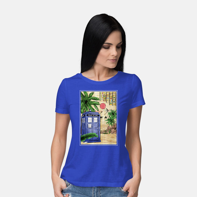 Tardis In Egypt-womens basic tee-DrMonekers