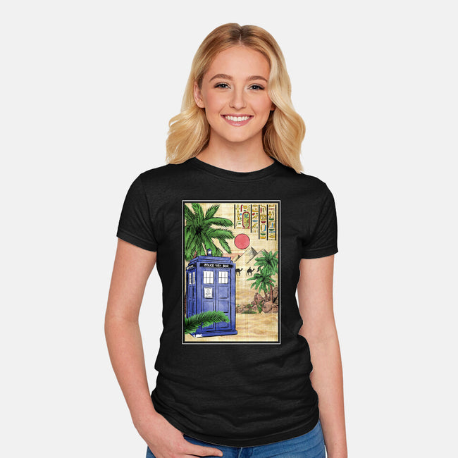 Tardis In Egypt-womens fitted tee-DrMonekers