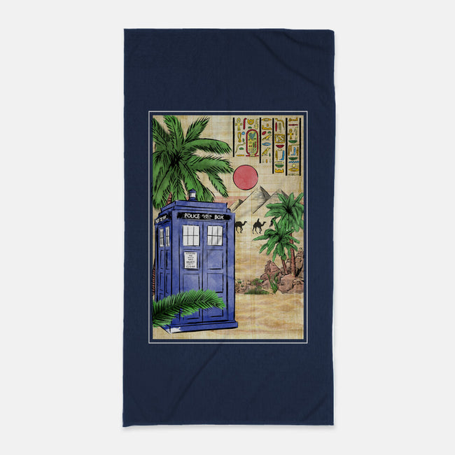 Tardis In Egypt-none beach towel-DrMonekers