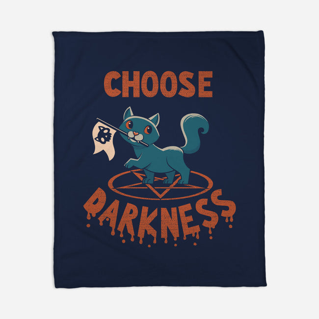 Cat Chooses Darkness-none fleece blanket-tobefonseca
