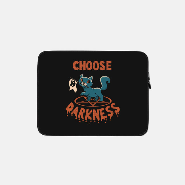 Cat Chooses Darkness-none zippered laptop sleeve-tobefonseca