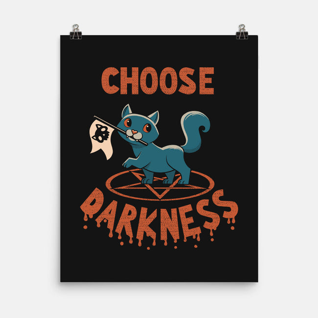 Cat Chooses Darkness-none matte poster-tobefonseca