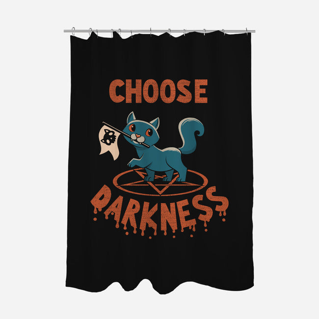 Cat Chooses Darkness-none polyester shower curtain-tobefonseca