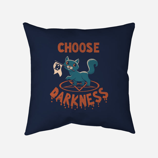 Cat Chooses Darkness-none removable cover throw pillow-tobefonseca