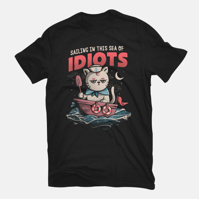 Sea Of Idiots-womens fitted tee-eduely
