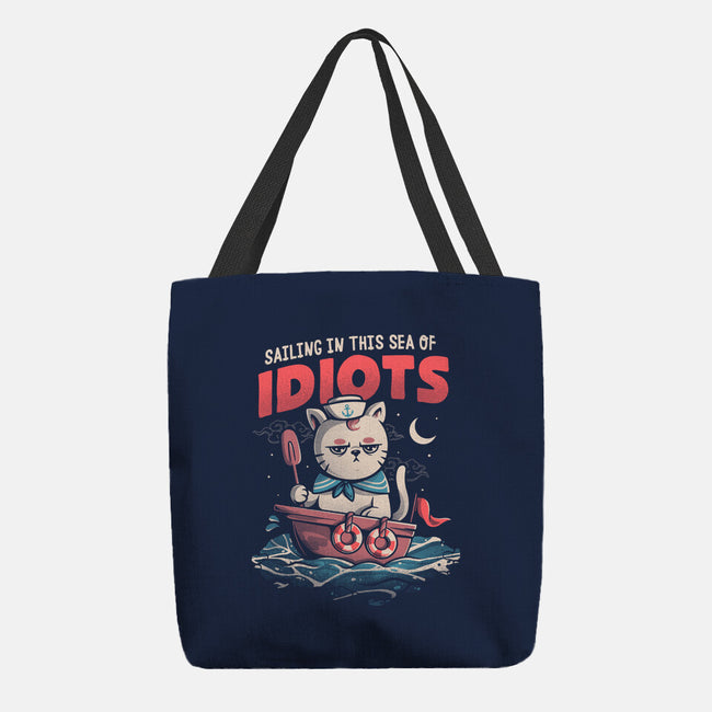 Sea Of Idiots-none basic tote bag-eduely
