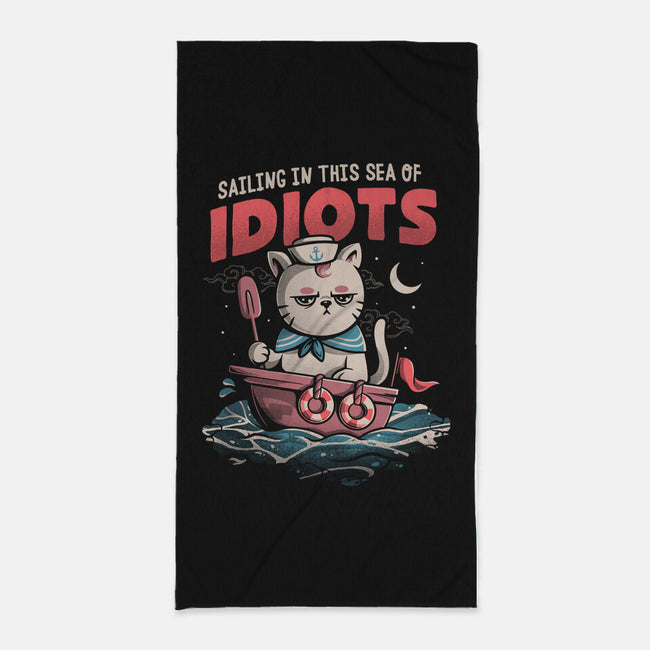 Sea Of Idiots-none beach towel-eduely