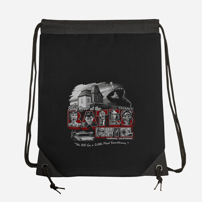 Stay At The Bates-none drawstring bag-goodidearyan