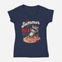 I Love Summer Hell-womens v-neck tee-eduely