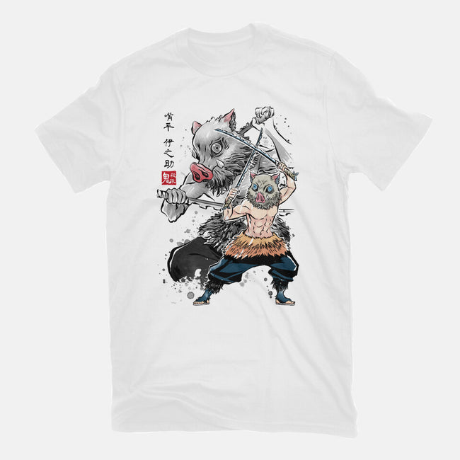 Slayer Inosuke Sumi-E-unisex basic tee-DrMonekers