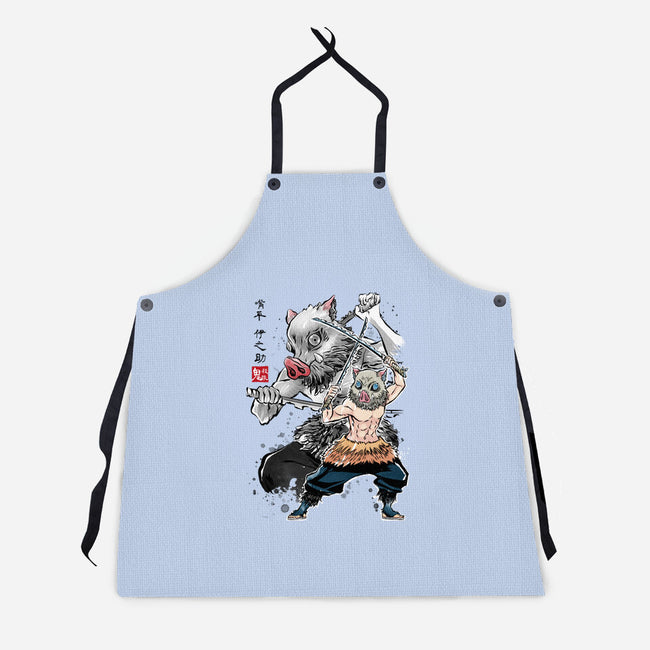 Slayer Inosuke Sumi-E-unisex kitchen apron-DrMonekers
